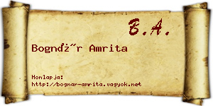 Bognár Amrita névjegykártya